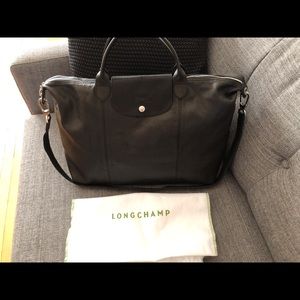 Longchamp Le Pliage Leather Large weekender